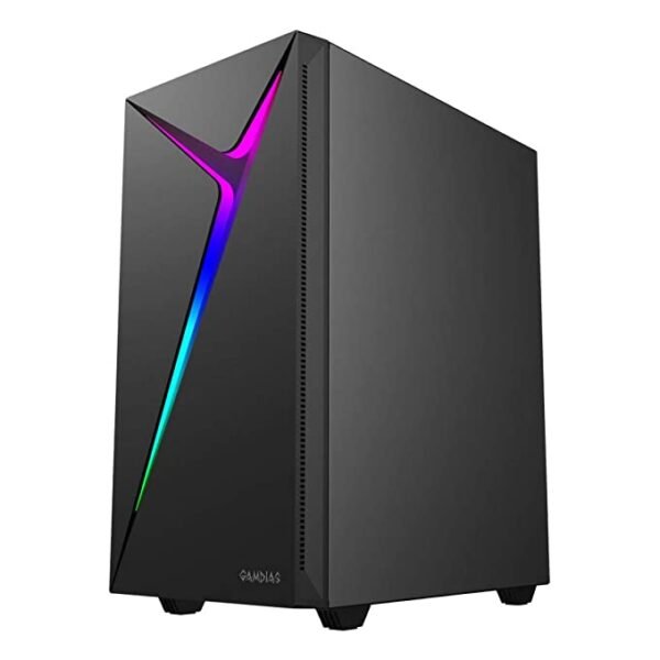 Gamdias Argus E4 Elite Black Mid Tower ARGB Case with Pre Installed 120mm Fan - Image 3