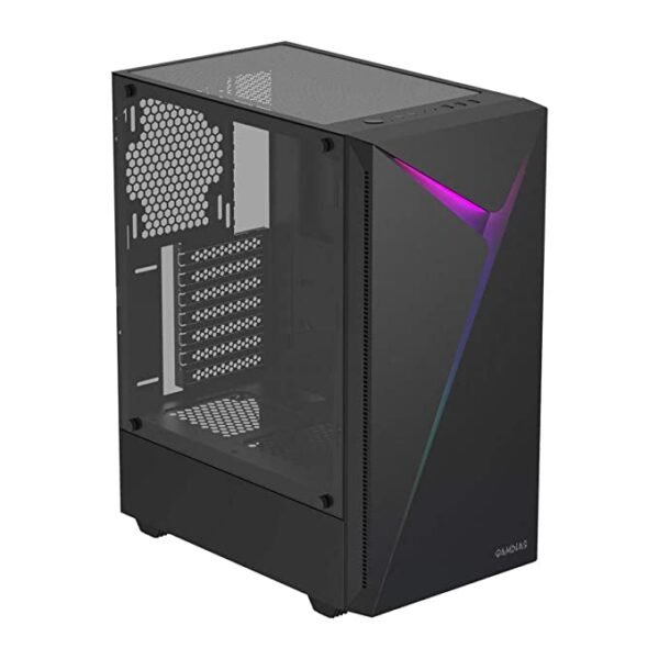 Gamdias Argus E4 Elite Black Mid Tower ARGB Case with Pre Installed 120mm Fan - Image 4