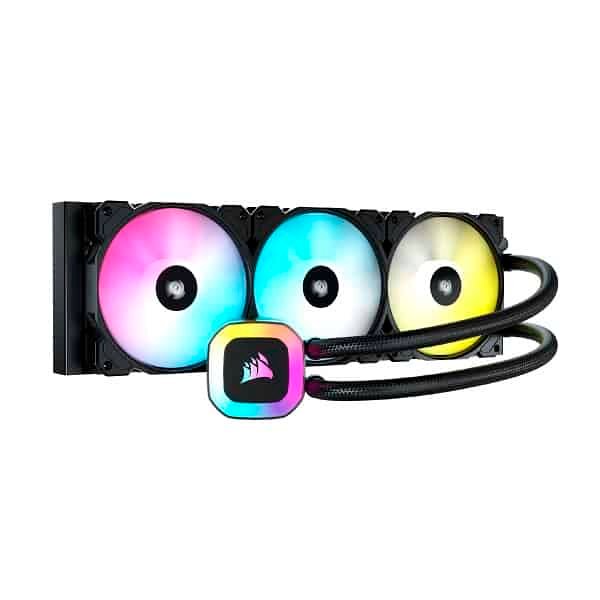 Corsair H150 RGB 360mm All-in-One Liquid CPU Cooler with SP120 RGB Elite PWM Fans (Black)