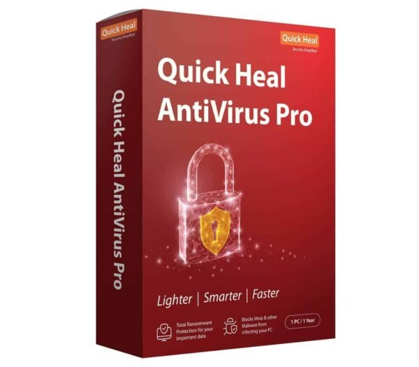 Quick Heal Antivirus Pro 3PC 1-year software.