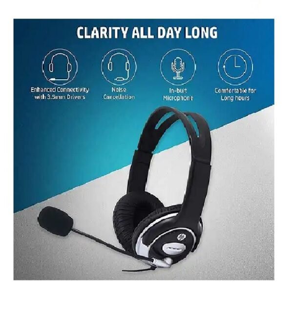 HP B4B09PA Wired On-Ear Headphone with Mic and 3.5mm Jack - Image 2